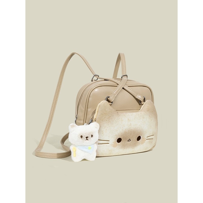 伊布古奇烤面包可爱少女学院风双肩包女包2025新款大容量托特包