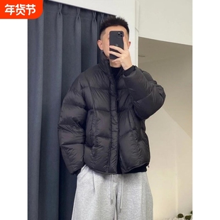 户外高质感柔软舒适轻薄羽绒服外套男士冬季白鸭绒蓬松保暖立领上