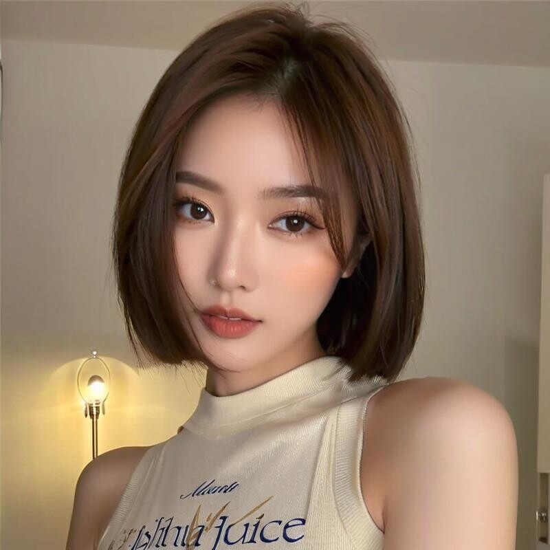 网红同款假发女短发中分波波头锁骨发高温丝机制整顶头套现货