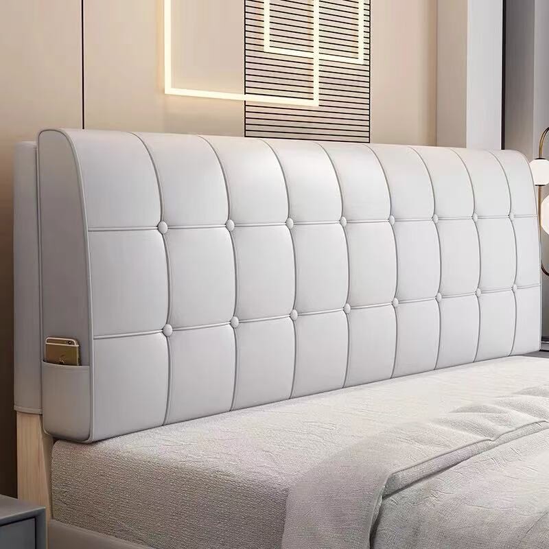 科技布免洗现代简约床头靠垫软包大靠背菱格纹床头板卧室装饰枕头