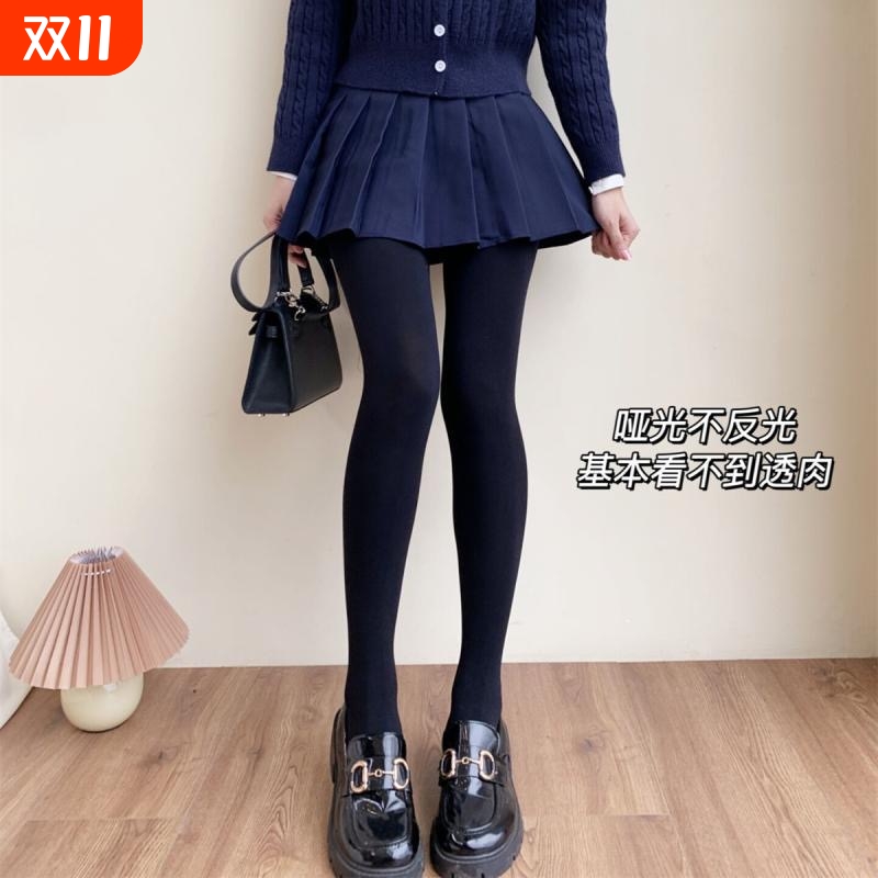 天鹅绒80D连裤袜哑光黑色防勾丝打底裤春秋款光腿神器女秋冬白色