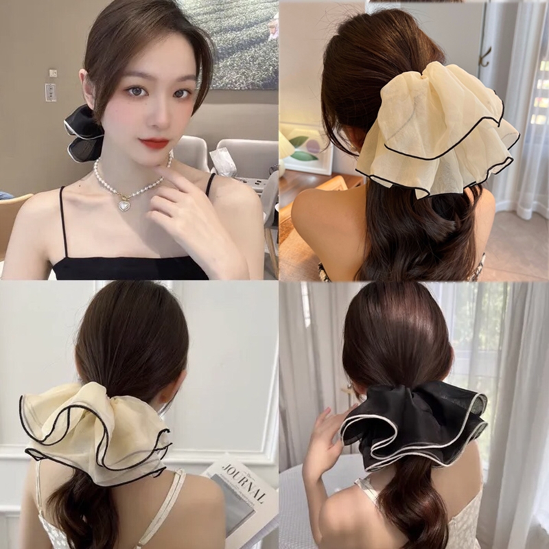 超大号双层网纱发圈高级感头绳