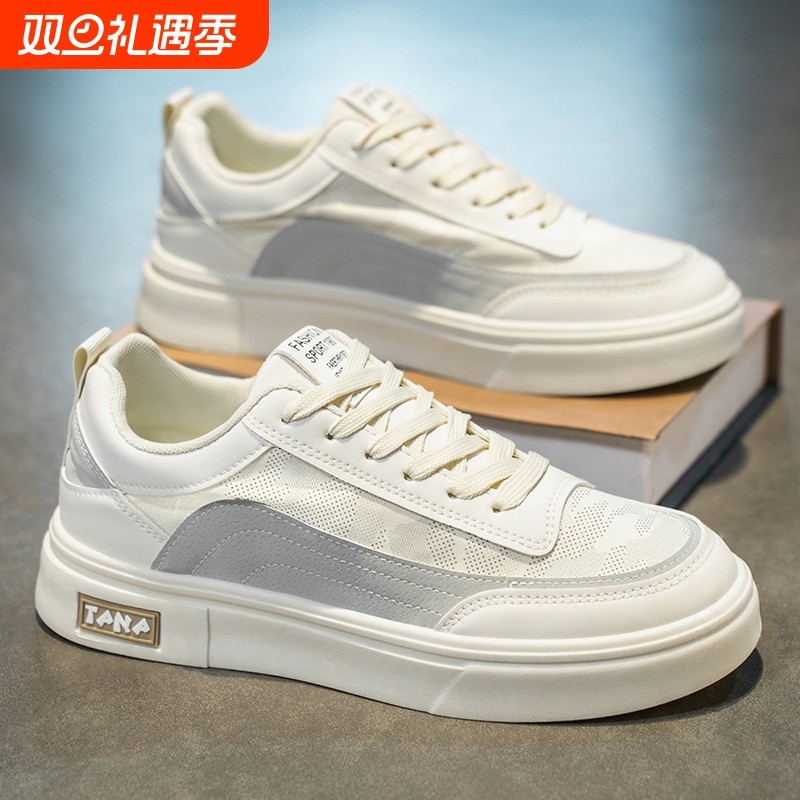 品牌断码夏季男鞋新款透气帆布鞋子男款潮流百搭厚底小白鞋运动鞋