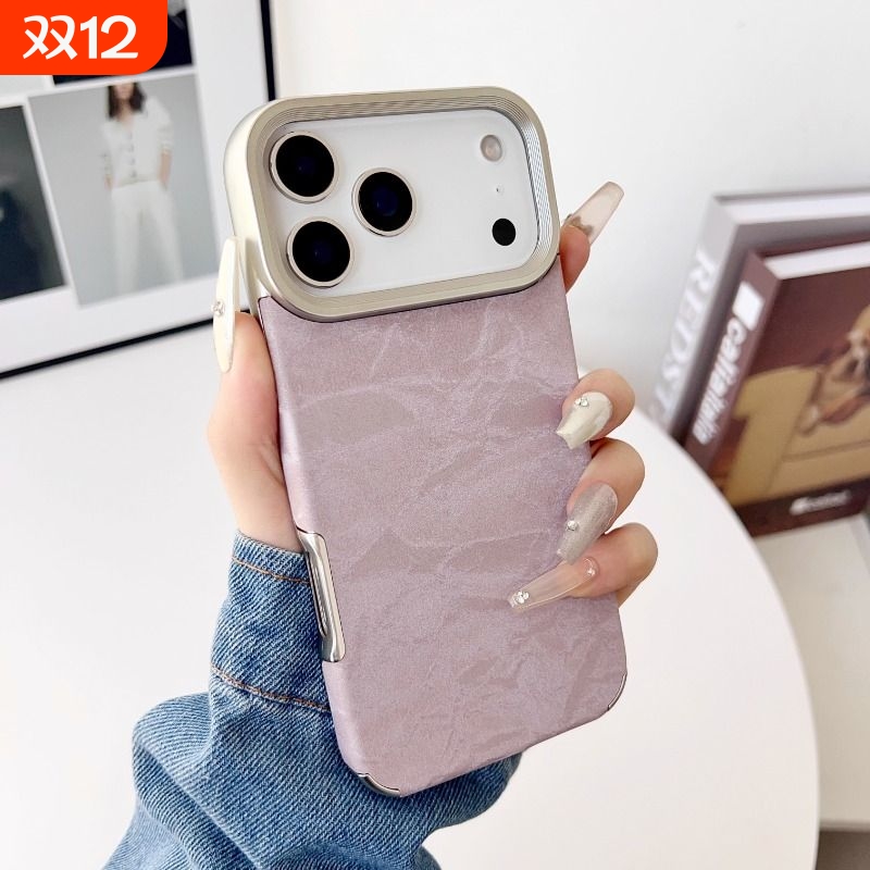 新款电镀雪山丝绒纹适用苹果17promax手机壳苹果17Air手机壳16Pro全包17pm高级感秋冬plus绒皮时尚防摔保护壳
