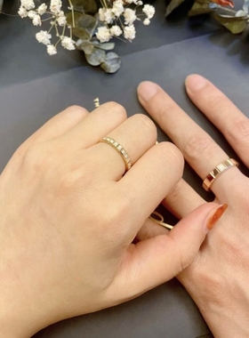 萧肖邦一对情侣对戒纯银18k玫瑰金小冰块男女士钻石订婚戒指礼物