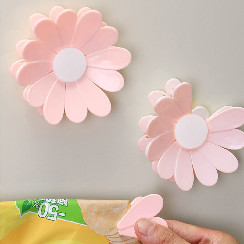 T封口夹D1vl0-家用零食密封夹磁吸封口夹花瓣冰箱贴食品袋夹子