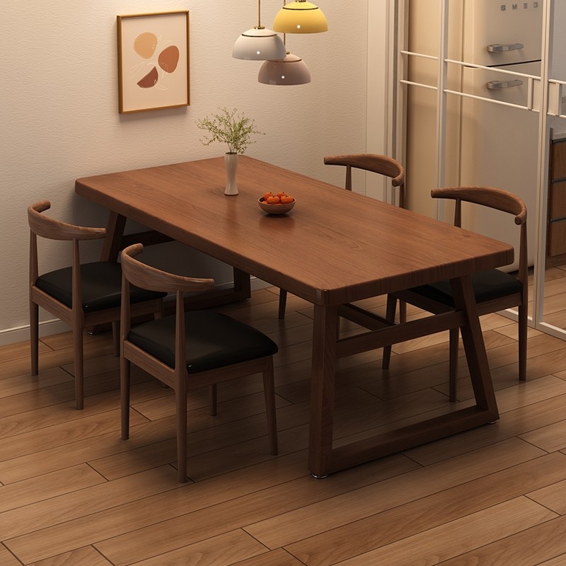 餐桌快餐吃饭桌子长方形大板桌商用餐桌椅组合家用餐厅饭桌办公桌