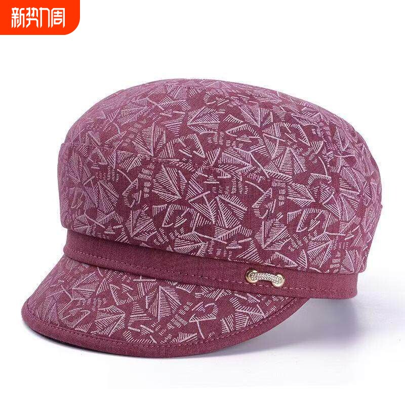 中老年妈妈春秋帽子贝雷帽薄款新款时装布帽休闲奶奶八角帽鸭舌帽
