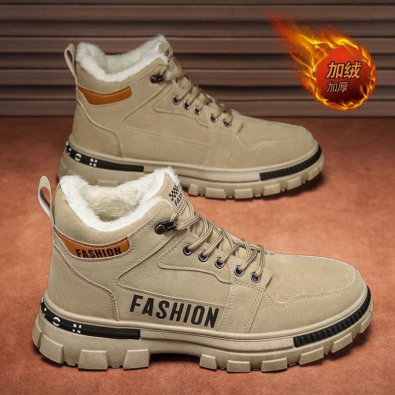 冬季回力男鞋2025新款加绒加厚保暖棉鞋运动工装马丁劳保潮鞋耐磨