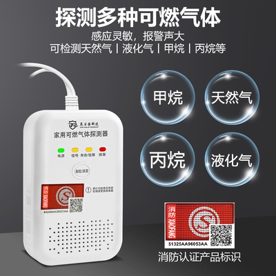 家用煤气燃气报警器煤气罐液化气丙烷可燃气泄漏防爆报警检测仪