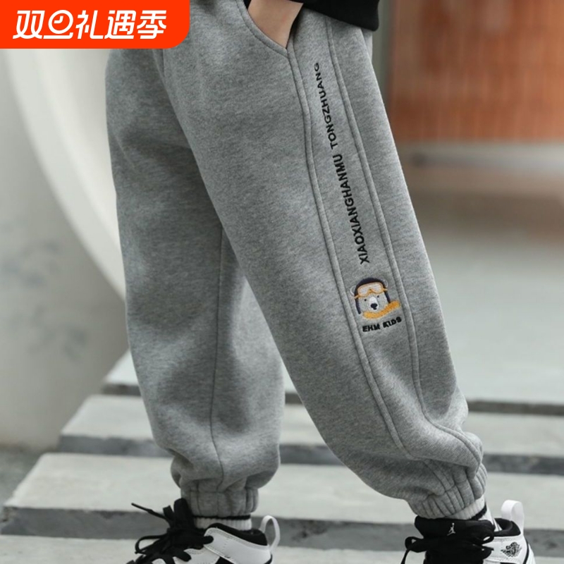 男童加绒运动裤冬新款韩版