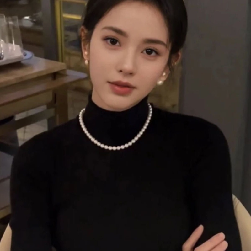 施家珍珠项链女士锁骨链ins轻奢小众高级2024新款珍珠项链长款