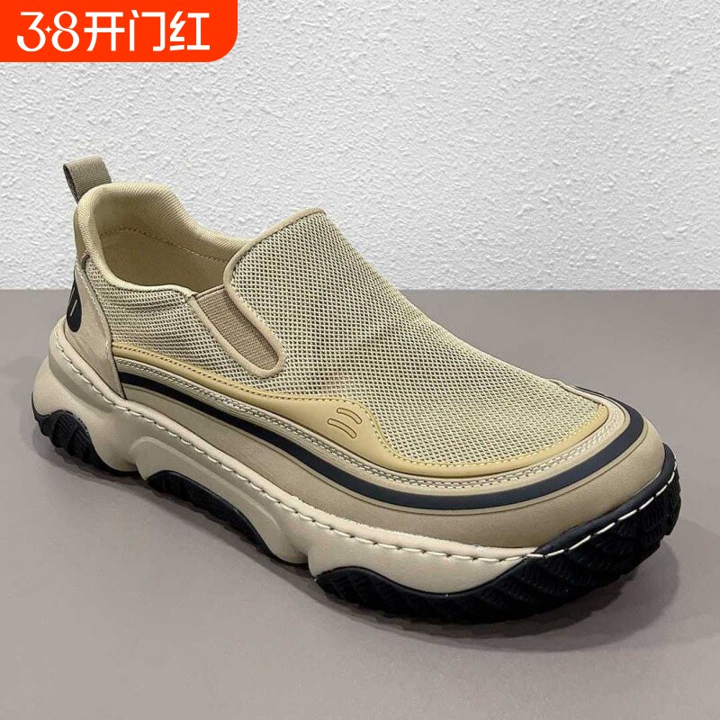 帆布男鞋2026新款春季懒人一脚蹬休闲运动潮鞋轻便软底老北京布鞋