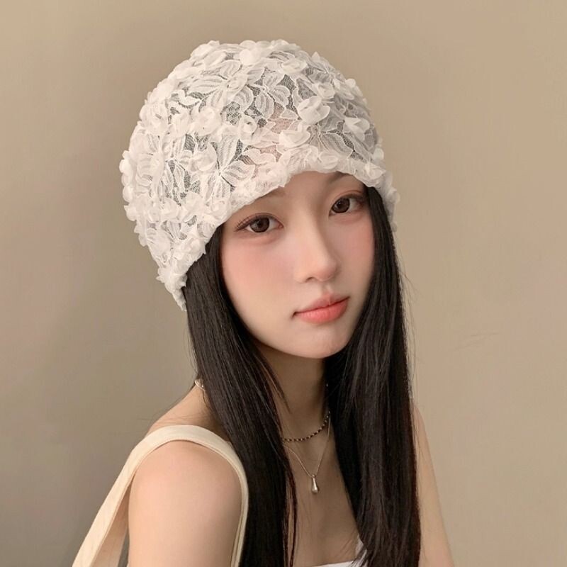 蕾丝镂空堆堆帽子女夏季遮阳帽图片