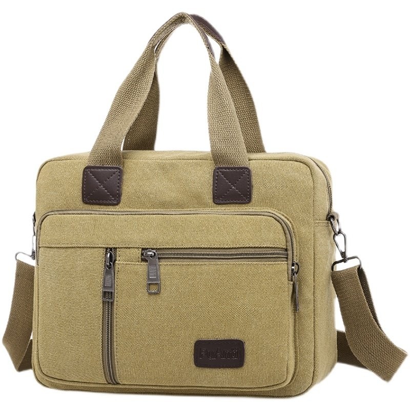 男包帆布包新款商务包男士休闲包大容量手提包休闲斜挎包百搭单肩