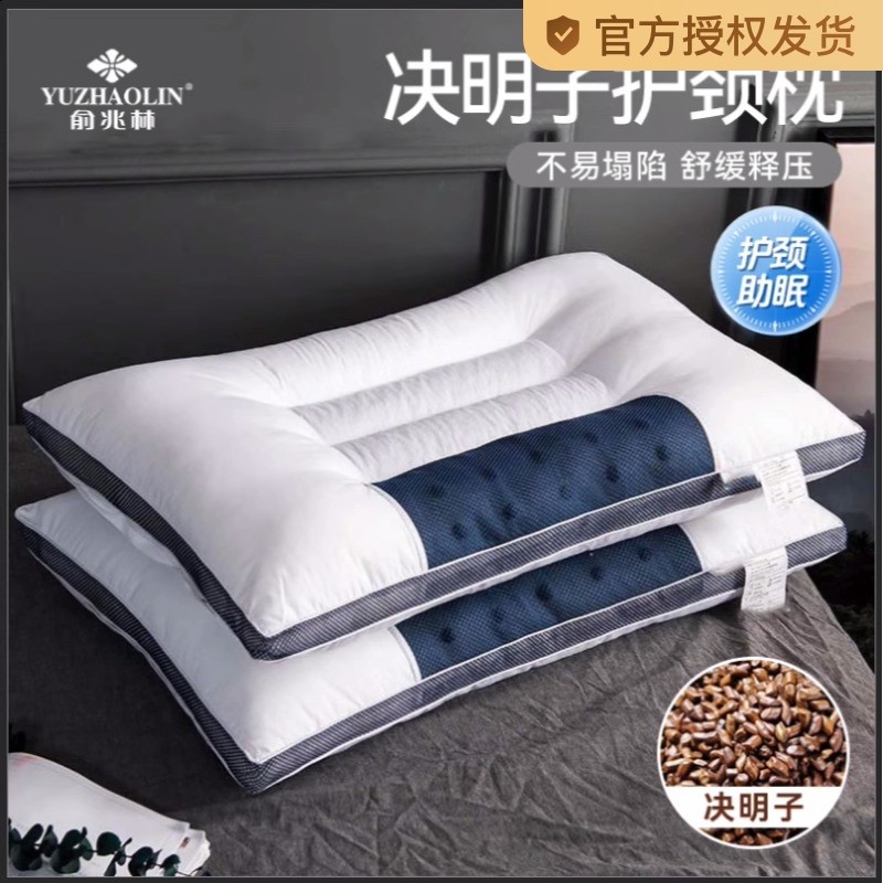 俞兆林决明子枕头枕芯一对装家用不塌陷不变形护颈椎助睡眠防螨男