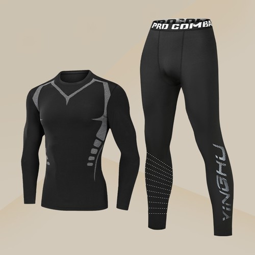 速干运动紧身衣套装男跑步健身训练服篮球秋冬保暖内衣高弹打底裤