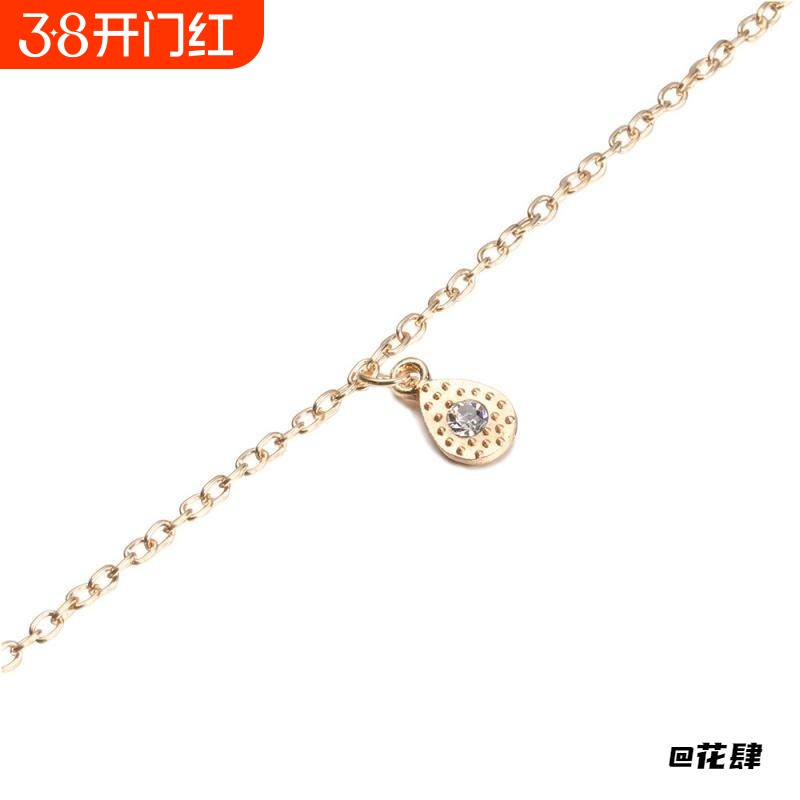 脚链饰品脚饰简约单层水滴饰品女韩版时尚情人节气质配饰创意百搭