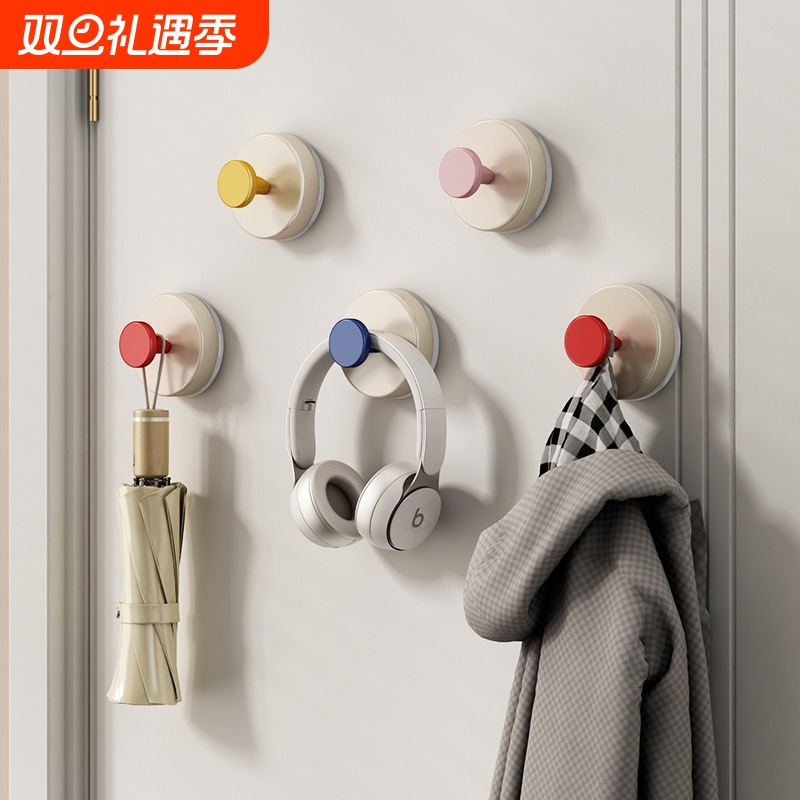 玄关多巴胺吸盘挂钩免打孔门后挂钩壁挂卫生间粘钩真空无痕浴室钩