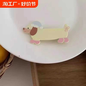 小狗发夹女少女边夹侧边可爱刘海夹2024新款碎发夹鸭嘴夹发饰头饰