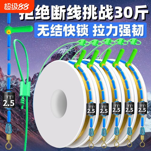 进口无结线组鱼线套装快锁主线成品尼龙线高端台钓正品原丝沉水