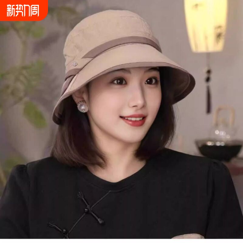 2026新款春夏季洋气渔夫帽凉帽遮脸太阳帽速干遮阳防晒帽可折叠