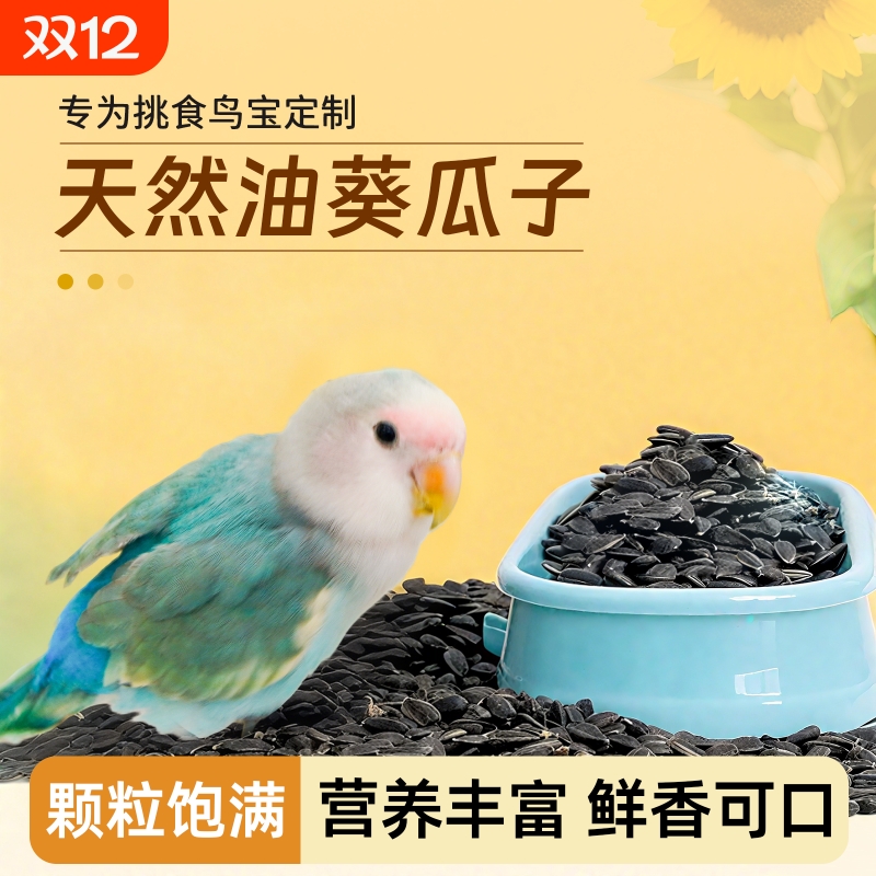 鹦鹉小瓜子零食天然油葵黑瓜子鸟粮饲料玄凤牡丹虎皮专用训练奖励