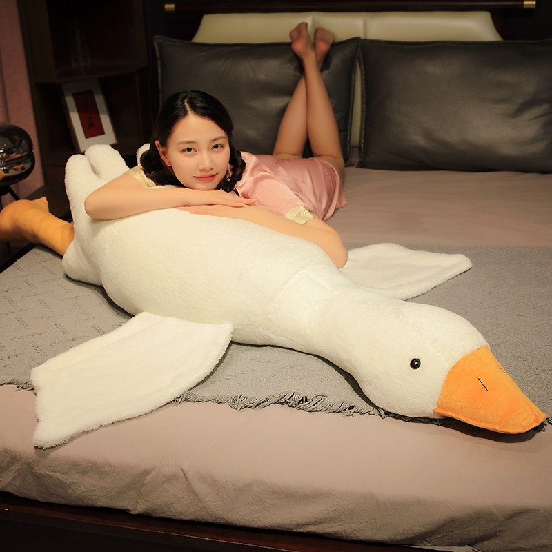 卡通大白鹅抱枕毛绒玩具宝宝睡觉安抚公仔儿童生日礼物玩偶可拆洗