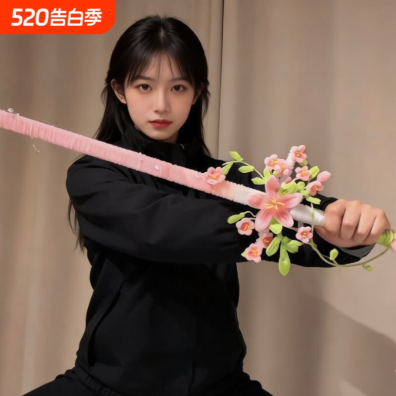 春日桃花剑扭扭棒diy材料包手工桃花剑送女友闺蜜礼物桃花剑道具