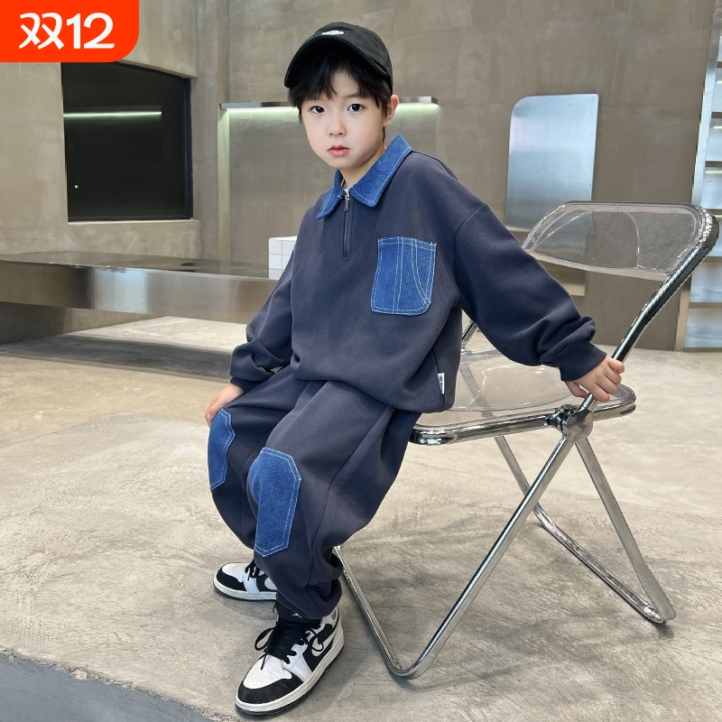 男童秋装套装酷帅2025新款儿童秋季卫衣运动中大童秋冬潮帅气时髦