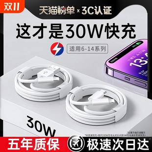 12proMax11充电线器手机XS 快充数据线适用苹果14iPhone13 8p加长iPad平板6s2米7plus柚狮 原配30W快充