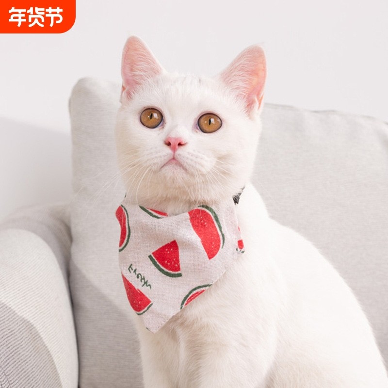 直销猫用品 麻布印花猫咪三角巾项圈 水果麻布调节口水巾项圈,宠物/宠物食品及用品,围巾/口水巾,淘宝优惠券,粉丝福利购,淘宝优惠卷