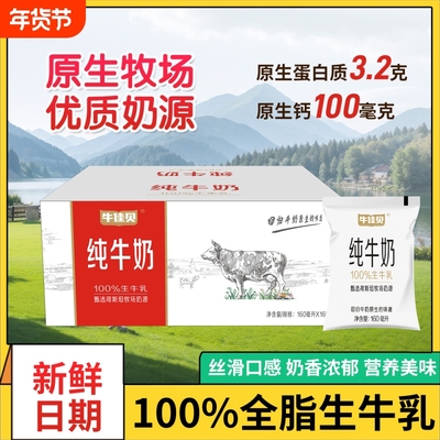 牛佳贝纯牛奶160ml*16袋儿童奶