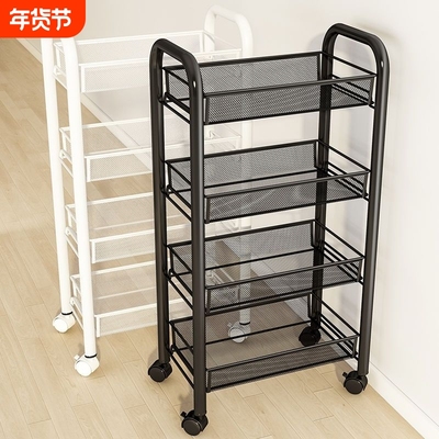 小推车置物架落地多层厨房移动收纳架零食架家用婴儿用品架子客厅