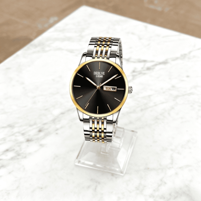 正品瑞士2024新款手表男士全自动机械风防水精钢带双日历男表夜光