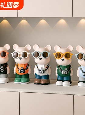 暴力熊存钱罐卡通创意现代客厅网红装饰品电视柜陶瓷摆件硬币桌面