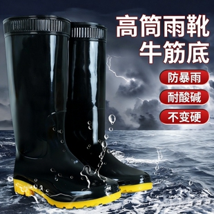 牛筋男士高筒雨鞋防水鞋中筒水靴水鞋男厨房工作鞋防油低帮耐酸碱