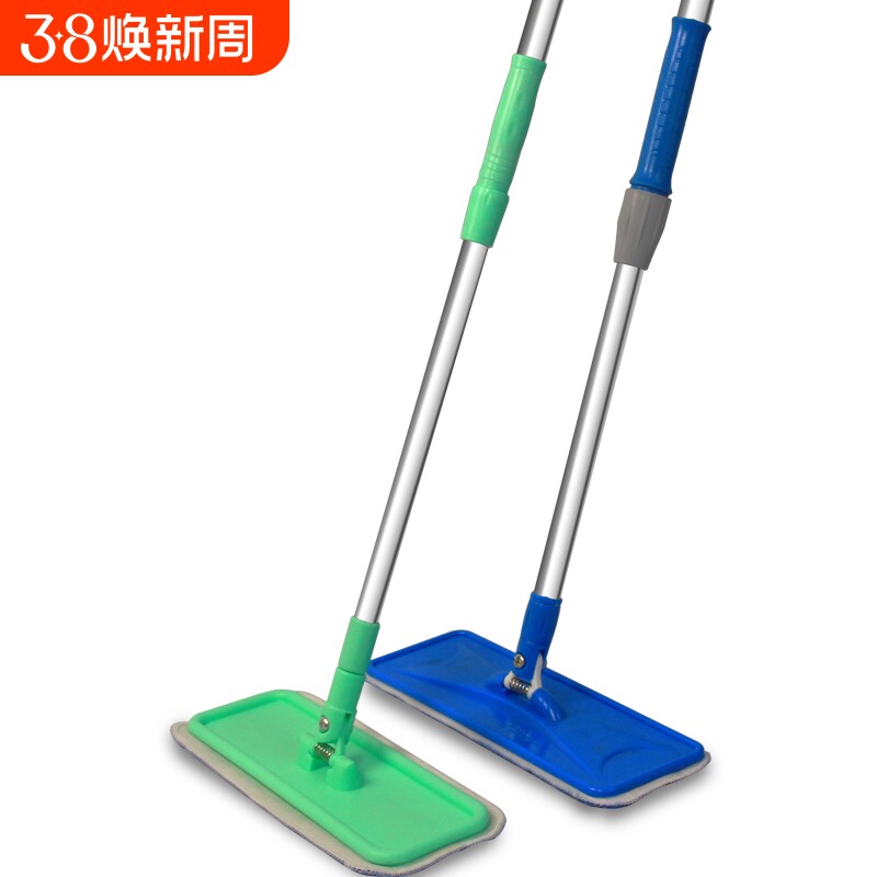 打蜡拖把木地板32粘贴式平板家用一拖净38CM新款粘扣拖布静电伸缩