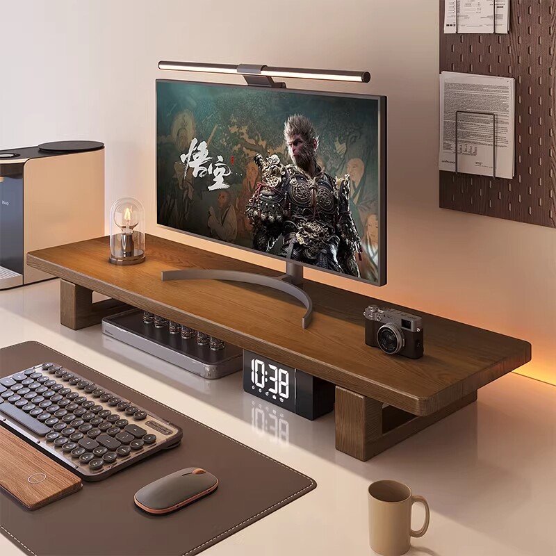 实木台式电脑显示器增高架办公桌置物架桌面收纳架托架支架办公室