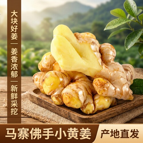 生姜老姜正宗马寨佛手黄姜大姜现挖农家自种整块土姜产地直发净重
