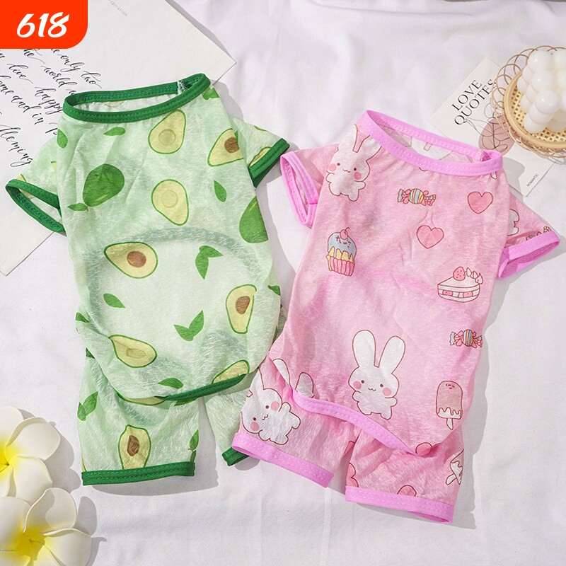 猫咪衣服夏天薄款透气宠物狗狗四脚防晒衣防掉毛小型犬服饰背心
