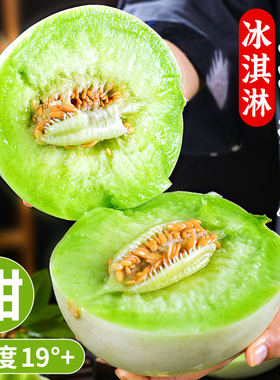 山东冰激凌玉菇甜瓜5正宗香瓜蜜瓜应季水果新鲜一整箱9冰淇淋网纹
