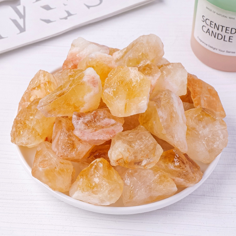 天然巴西黄水晶原石香薰石大颗粒碎石扩香石盆景装饰摆件原石