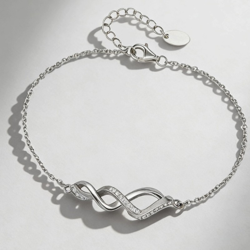 欧美设计莫比乌斯手链微镶简约时尚饰品自然高雅百搭手链高级