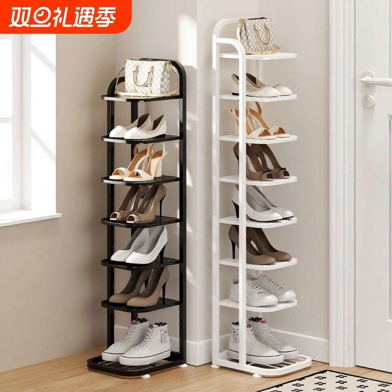 角落鞋架小窄门口多层家用简易鞋柜入户门室内好看折叠租房鞋架子