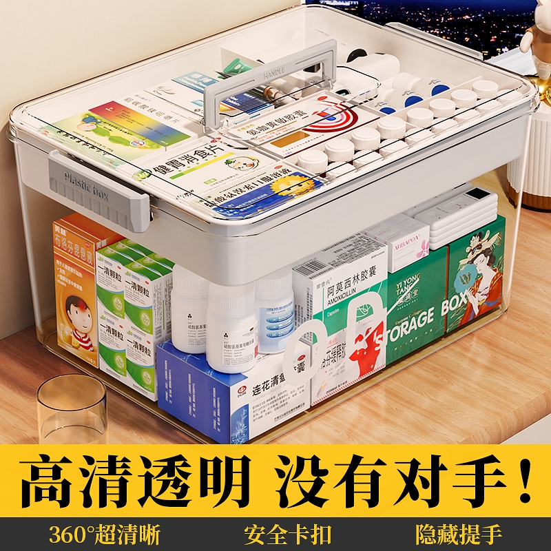 【破损包赔】透明多层医药箱