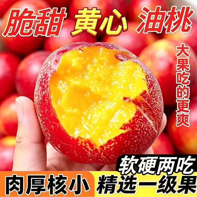 头茬】现摘黄心油桃桃子脆甜软硬两吃新鲜时令水果当季整箱包邮