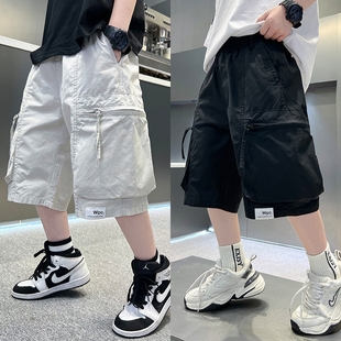 痞帥潮酷五分褲 夏季 男童工裝 兒童裝 薄款 2025新款 大童夏裝 短褲 中褲
