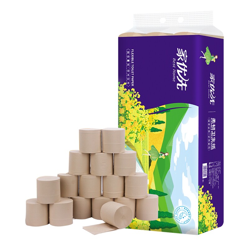 家优先原生竹浆本色卷筒纸21卷*1提起