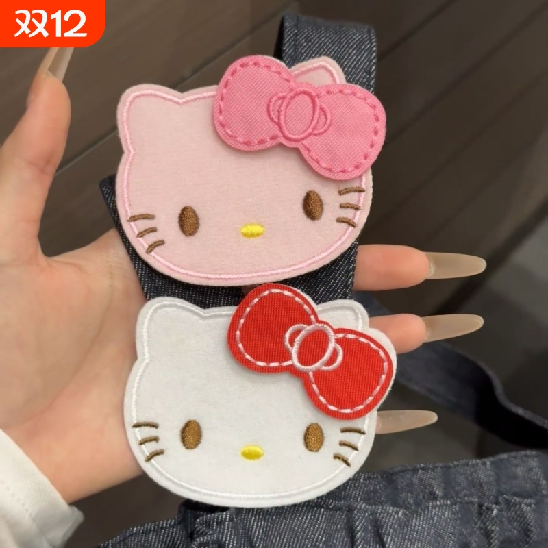 超可爱的猫咪脑袋!整理碎发魔术贴发卡化妆敷无痕刘海贴粘发贴